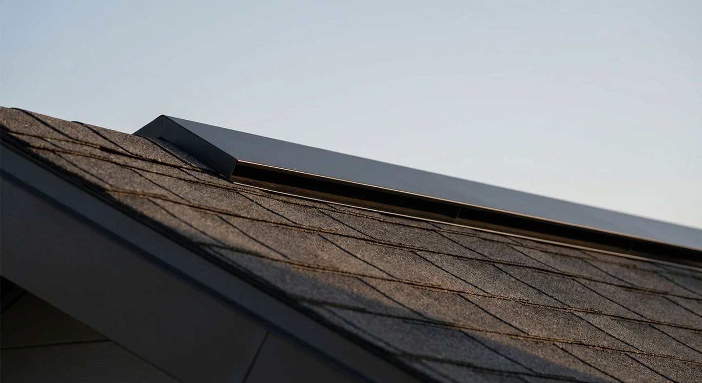 Attic ventilation inspection showing airflow baffles