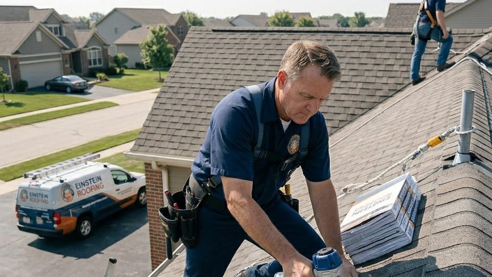 New roof installation site with materials staged in Los Angeles