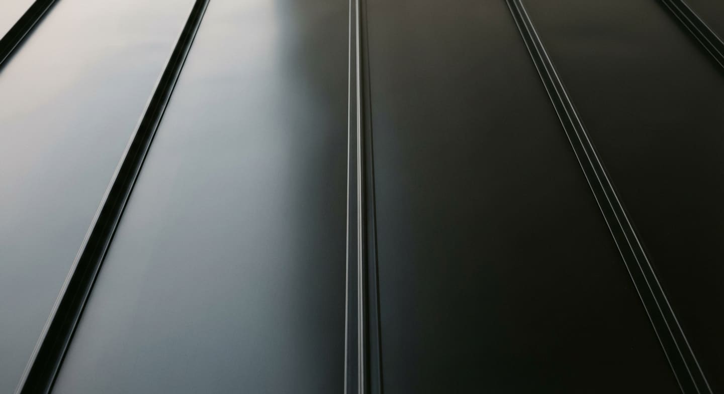 Standing-seam metal roof panel detail